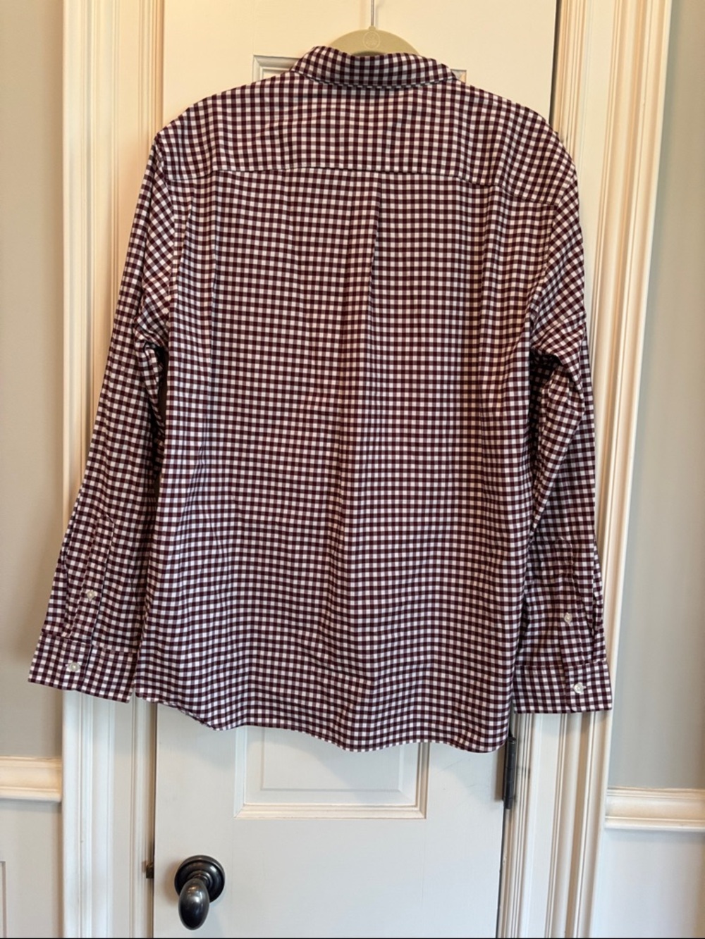 Vineyard Vines Burgundy and White Gingham Button-Down Shirt - Picture 3 of 3
